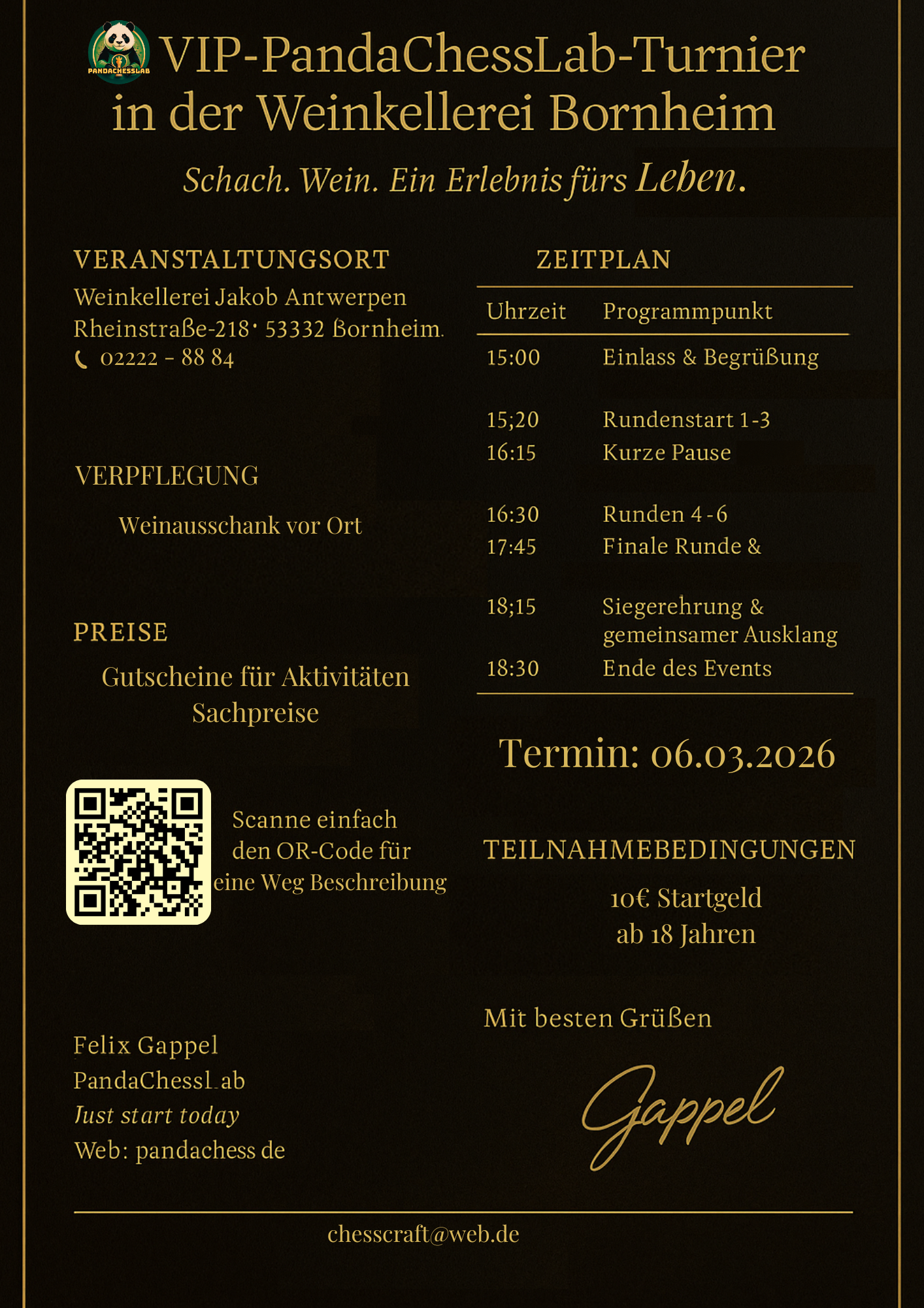 Turnierticket  – Weinkellerei Antwerpen in Bornheim